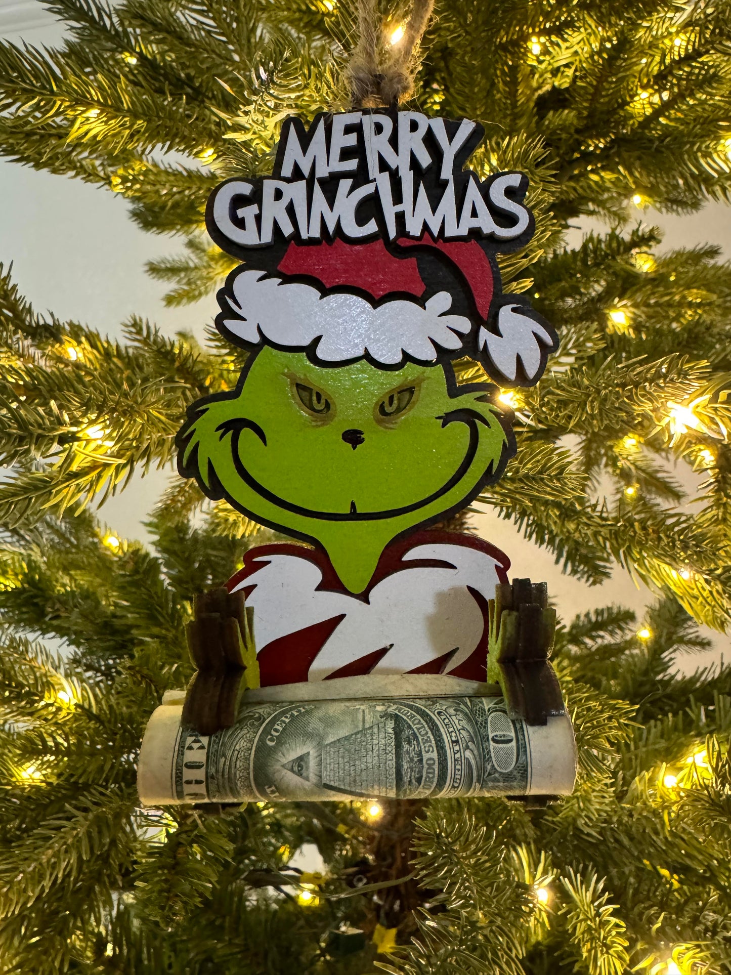 Grinch Money Holder Ornament