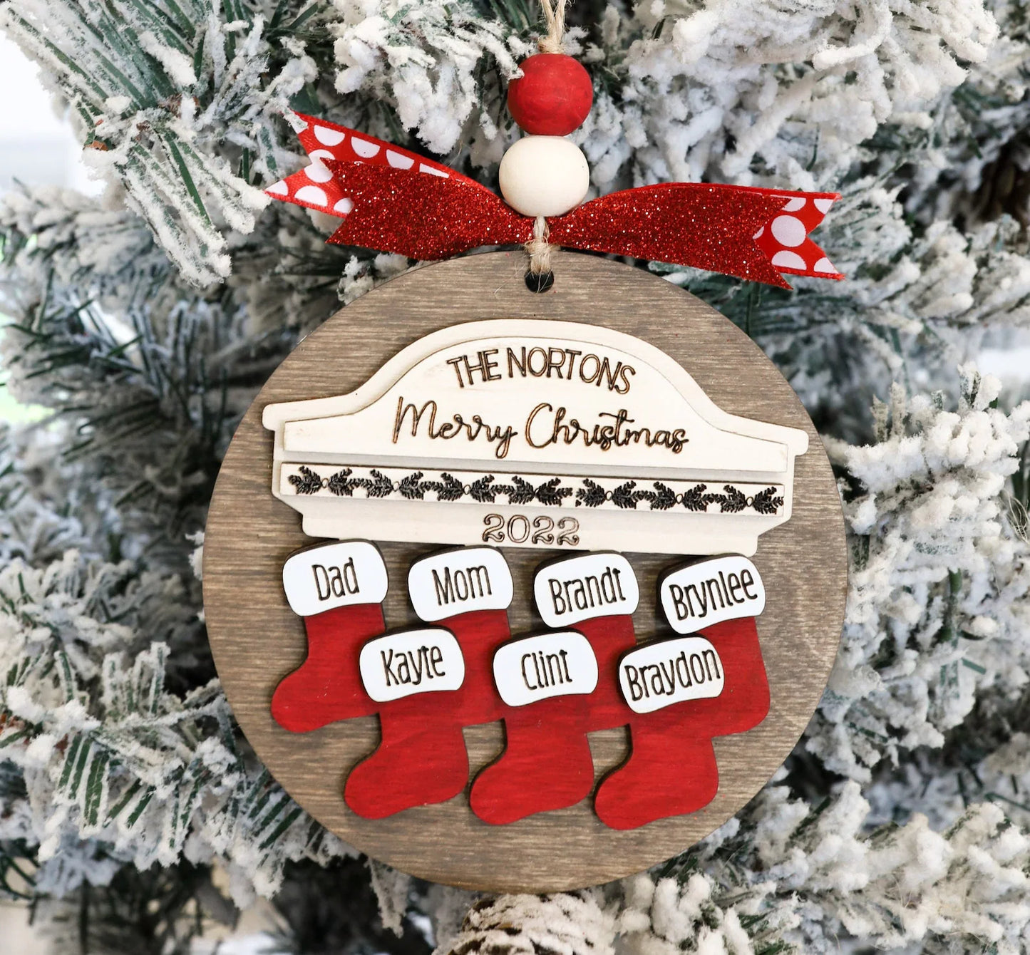 Stocking Were Hung Personalized Family Ornament