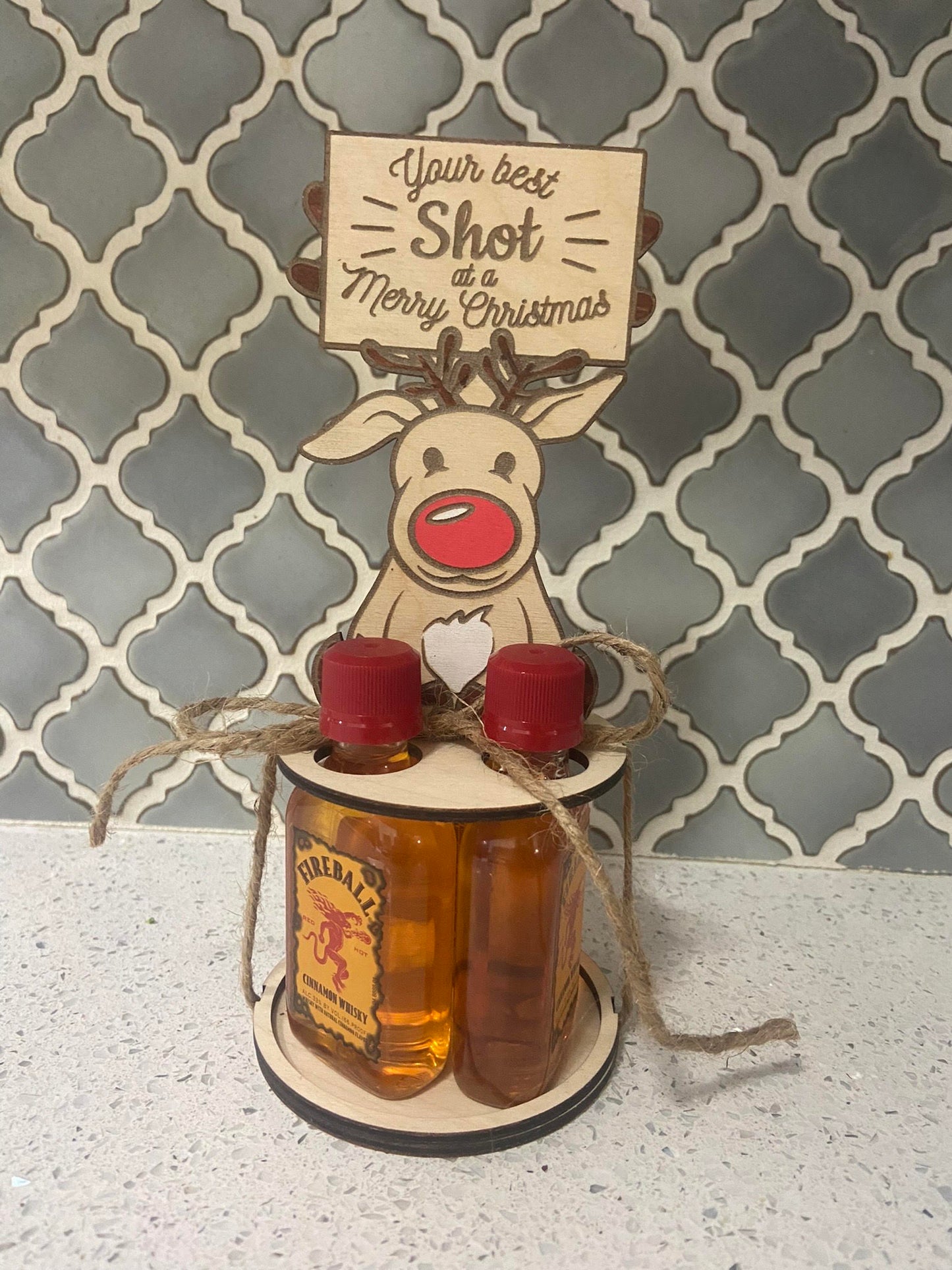 Christmas Liquor Shot Caddy Reindeer/Penguin/Gnome