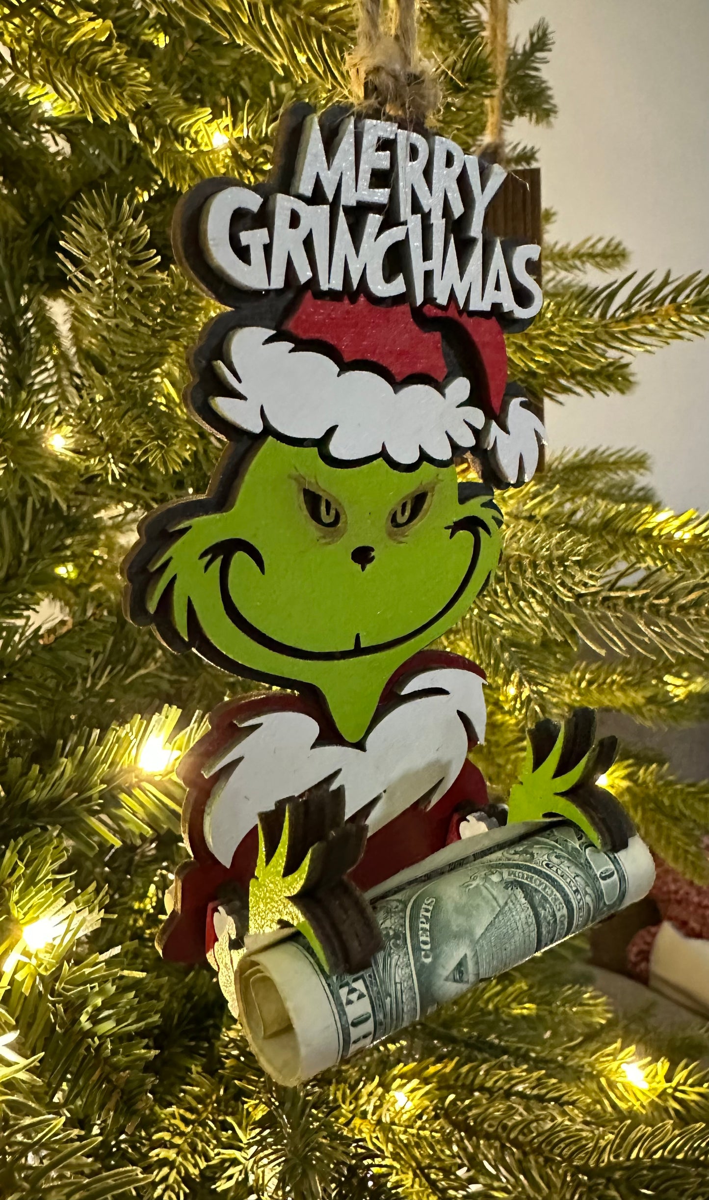 Grinch Money Holder Ornament