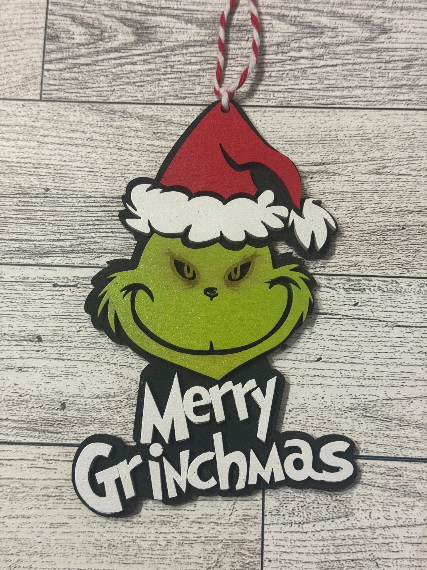 Merry Grinchmas w/words below Ornament