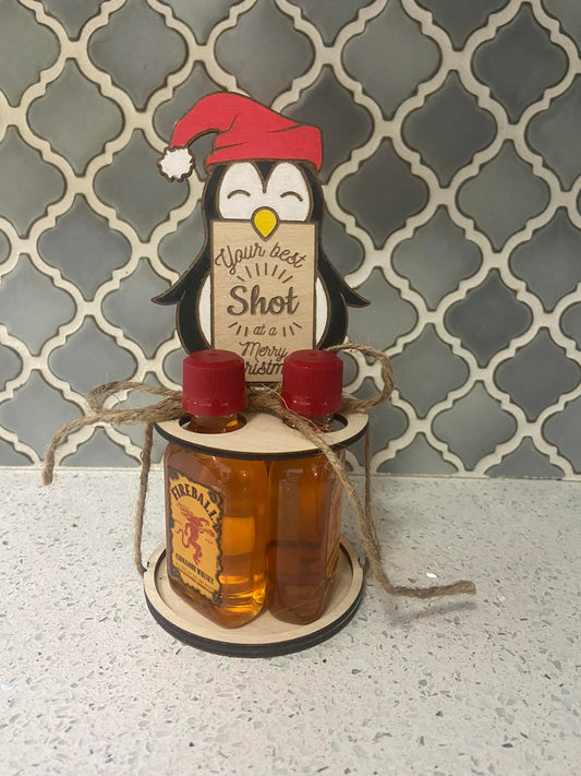 Christmas Liquor Shot Caddy Reindeer/Penguin/Gnome